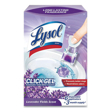 LYSOL® Brand Click Gel Automatic Toilet Bowl Cleaner, Lavender Fields, 6-box, 4 Boxes-carton freeshipping - TVN Wholesale